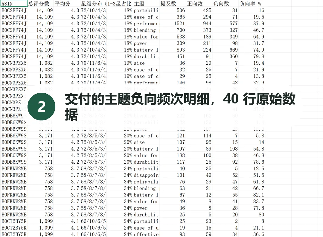 亚马逊竞品差评挖掘过程截图 2