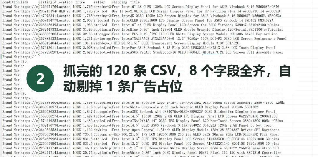 eBay 数据采集与分析过程截图 2